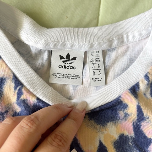 Adidas Originals Loose Tie dye Tank Top Pink Blue White Active Top Size M - Picture 3 of 5